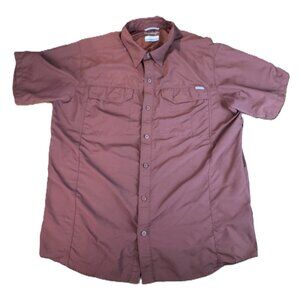 Columbia Omni-Shade Fishing Shirt XL Rust Red Short Sleeve Outdoor